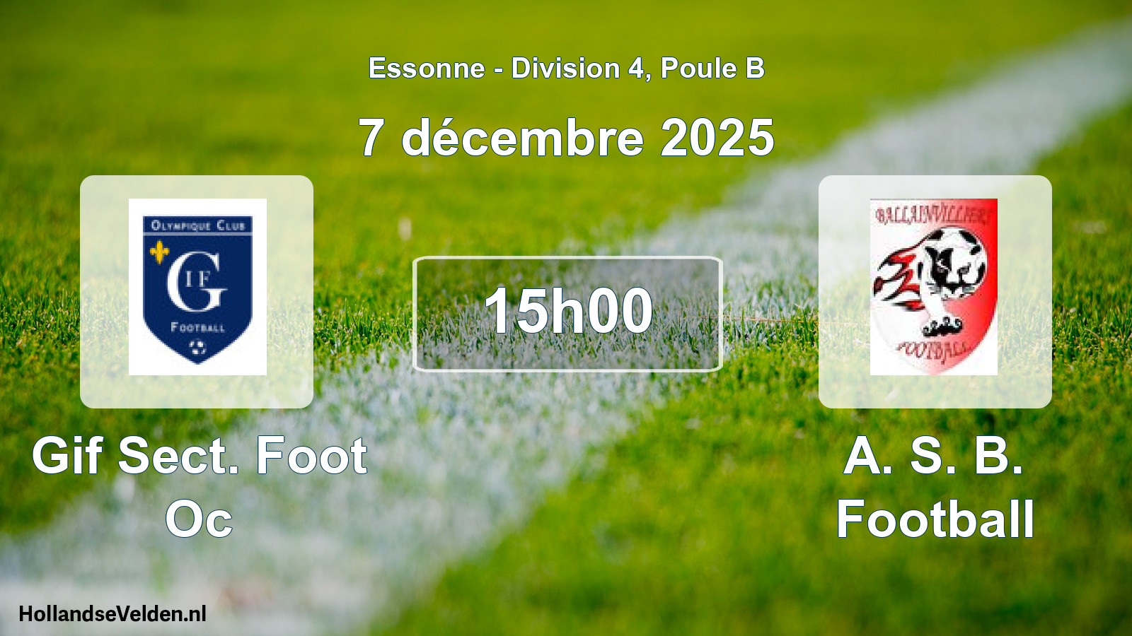 Match programmé: Gif Sect. Foot Oc - A. S. B. Football (7 décembre 2025)