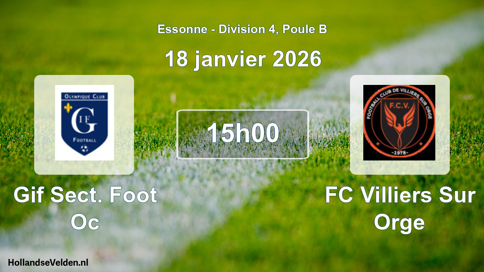 Geplande wedstrijd: Gif Sect. Foot Oc - FC Villiers Sur Orge (18 januari 2026)