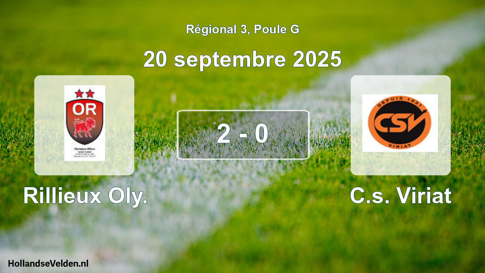 Gespeelde wedstrijd: Rillieux Oly. - C.s. Viriat 2 - 0 (20 septembre 2025)