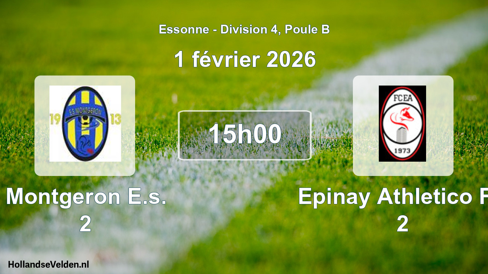 Scheduled Match: Montgeron E.s. 2 - Epinay Athletico FC 2 (1 February 2026)