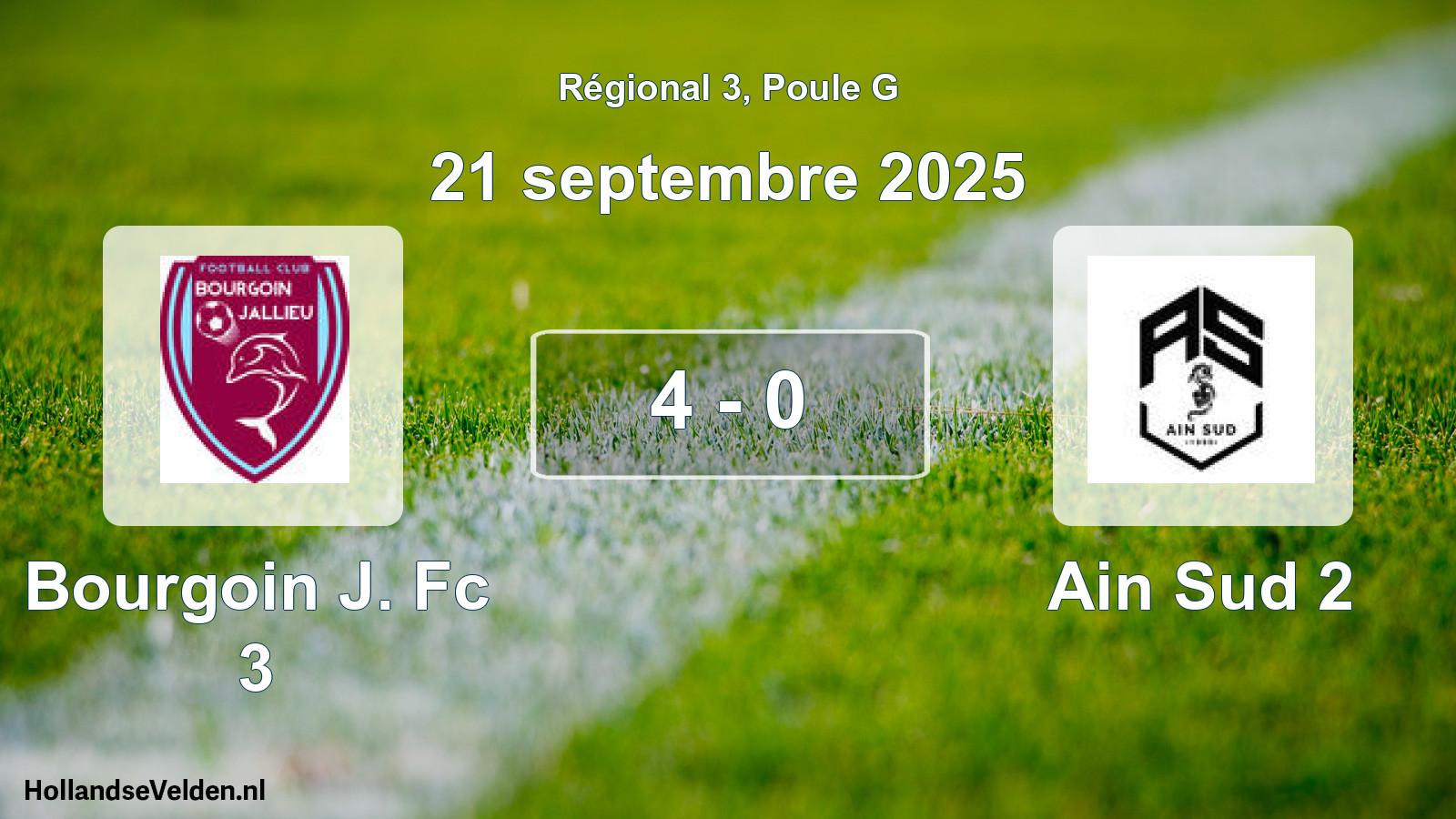 Total number of matches played: Bourgoin J. Fc 3 - Ain Sud 2 4 - 0 (21 September 2025)