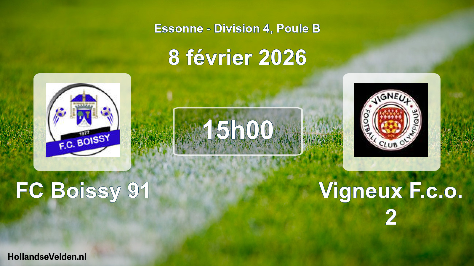 Geplande wedstrijd: FC Boissy 91 - Vigneux F.c.o. 2 (8 februari 2026)