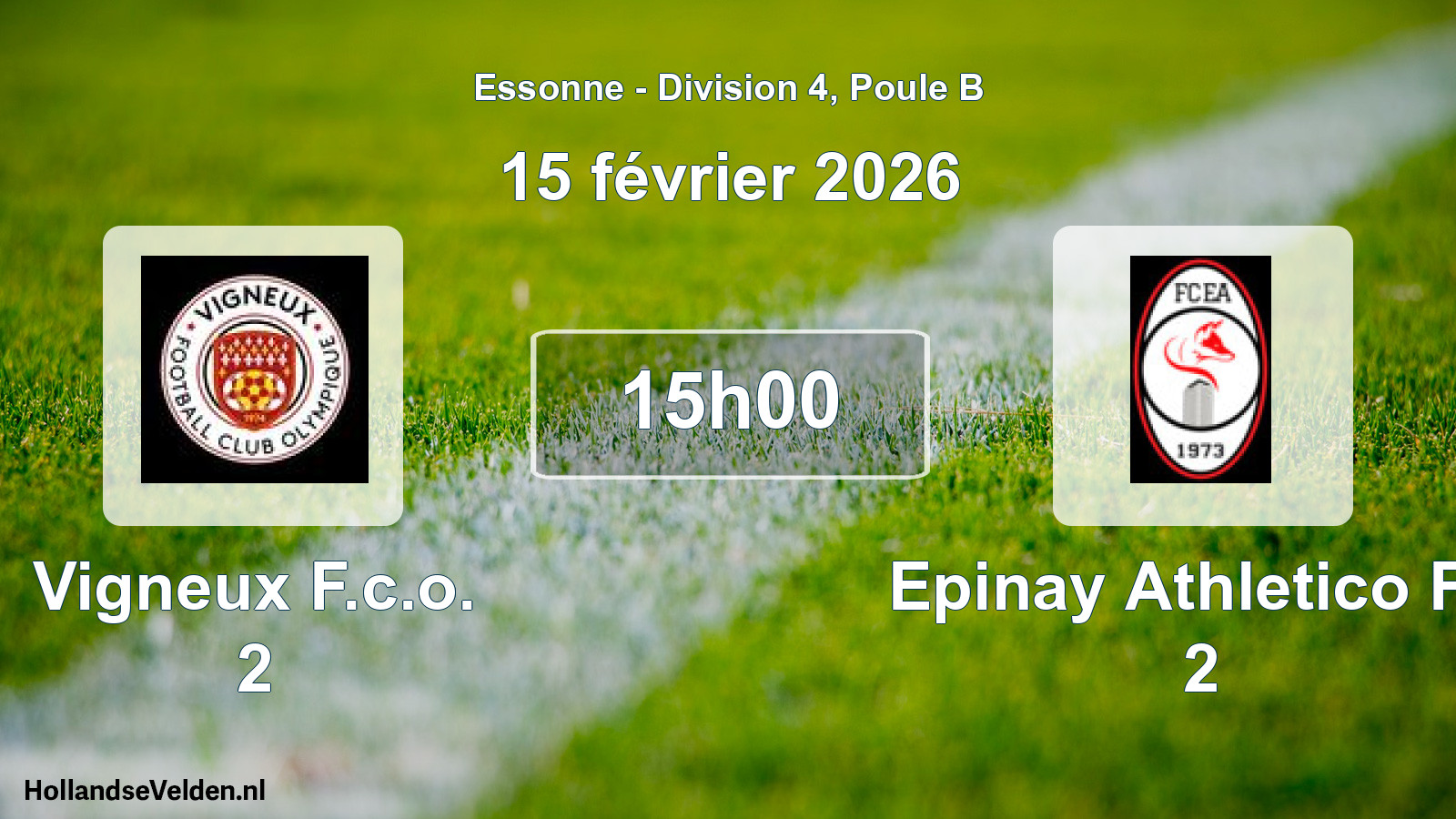 Geplande wedstrijd: Vigneux F.c.o. 2 - Epinay Athletico FC 2 (15 februari 2026)