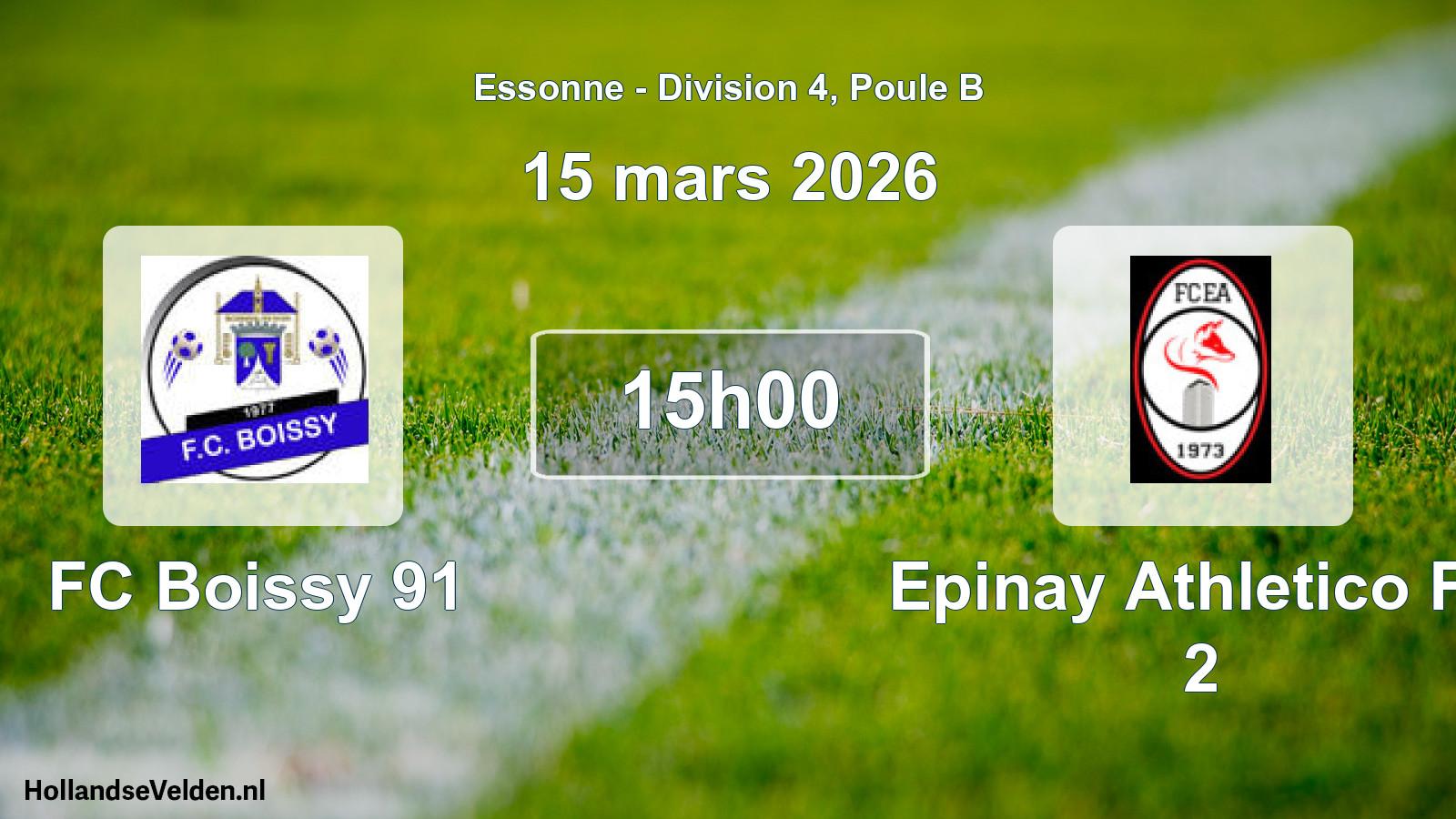 Geplande wedstrijd: FC Boissy 91 - Epinay Athletico FC 2 (15 maart 2026)