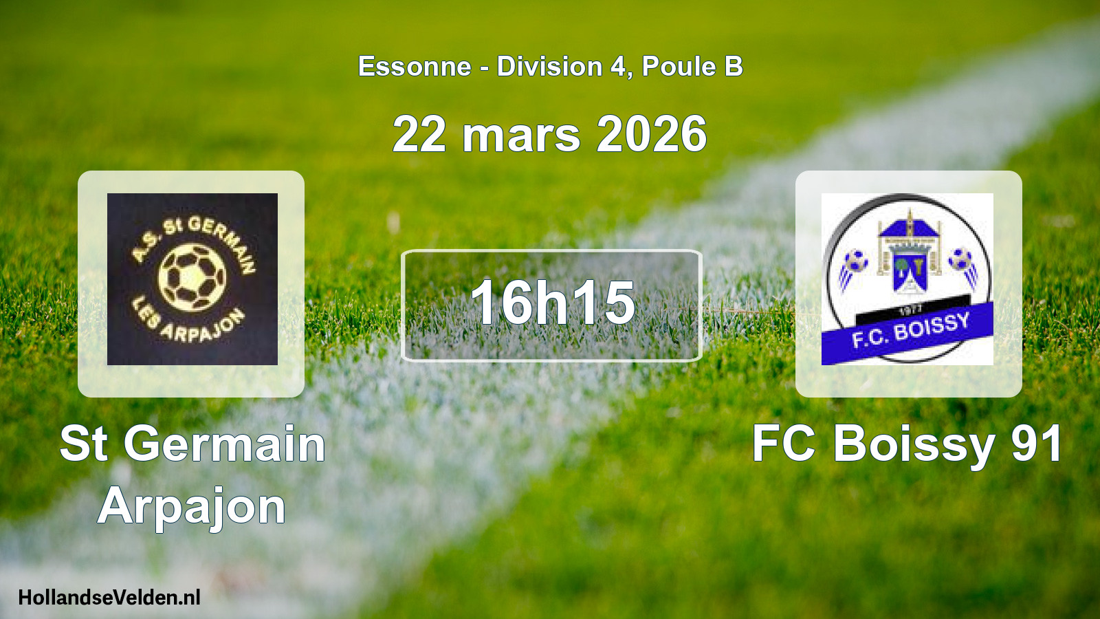 Geplande wedstrijd: St Germain Arpajon - FC Boissy 91 (22 maart 2026)