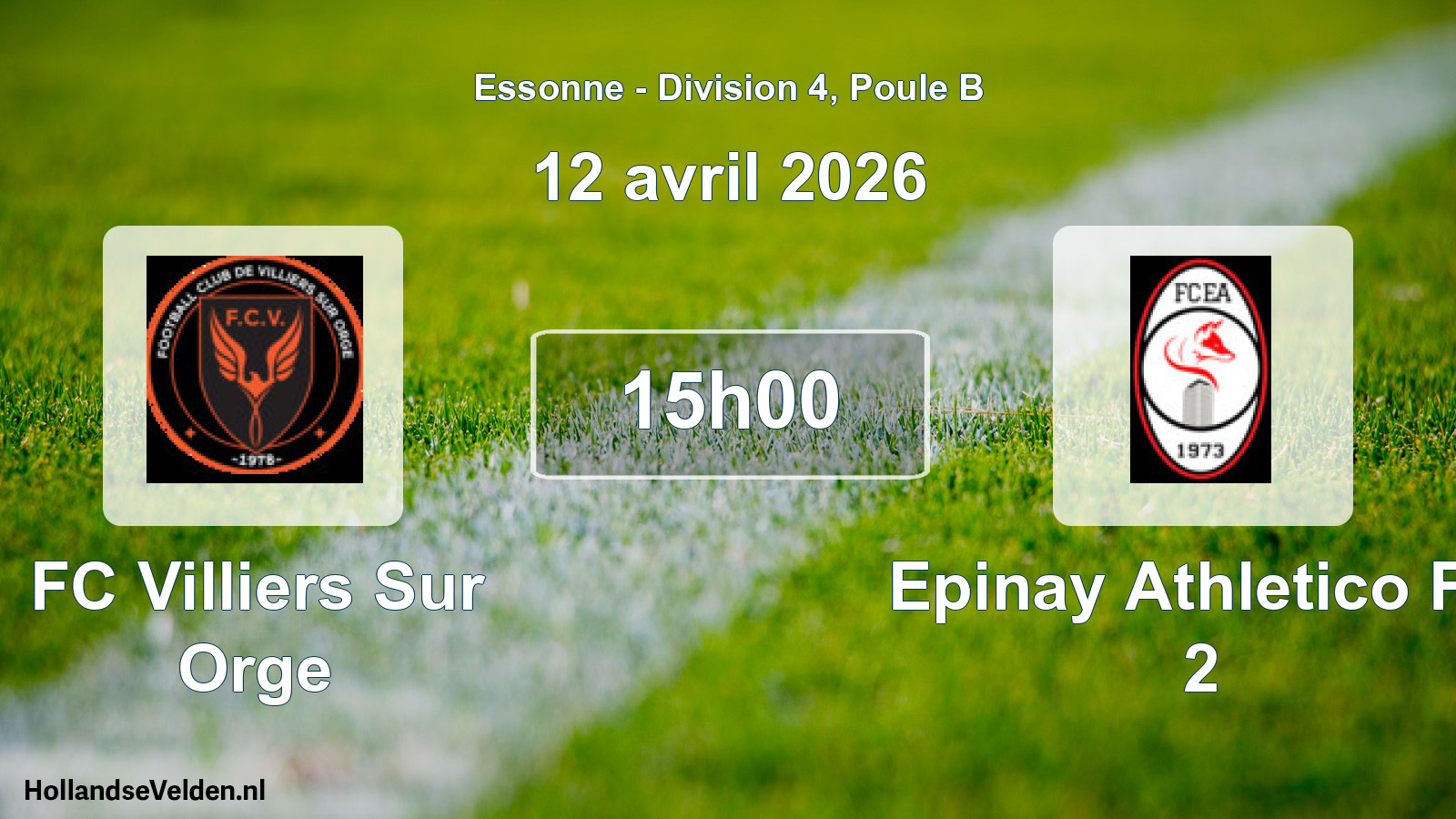 Geplande wedstrijd: FC Villiers Sur Orge - Epinay Athletico FC 2 (12 april 2026)