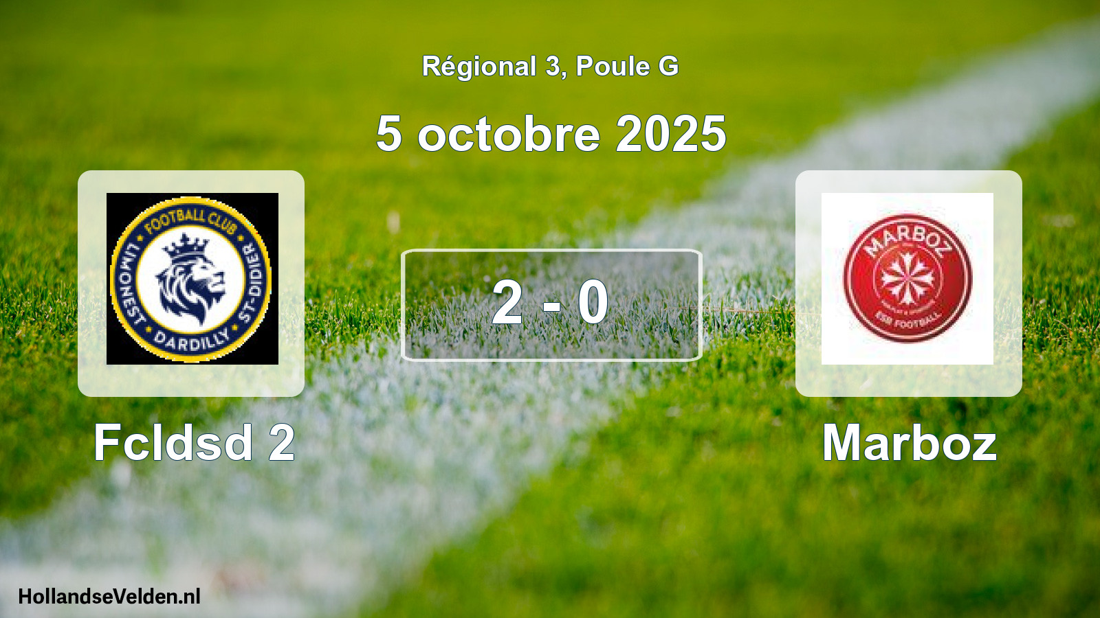 Gespeelde wedstrijd: Fcldsd 2 - Marboz 2 - 0 (5 oktober 2025)