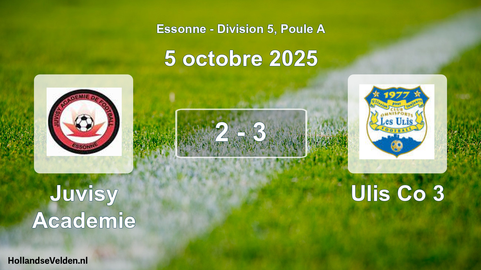 Match joué: Juvisy Academie - Ulis Co 3 2 - 3 (5 octobre 2025)