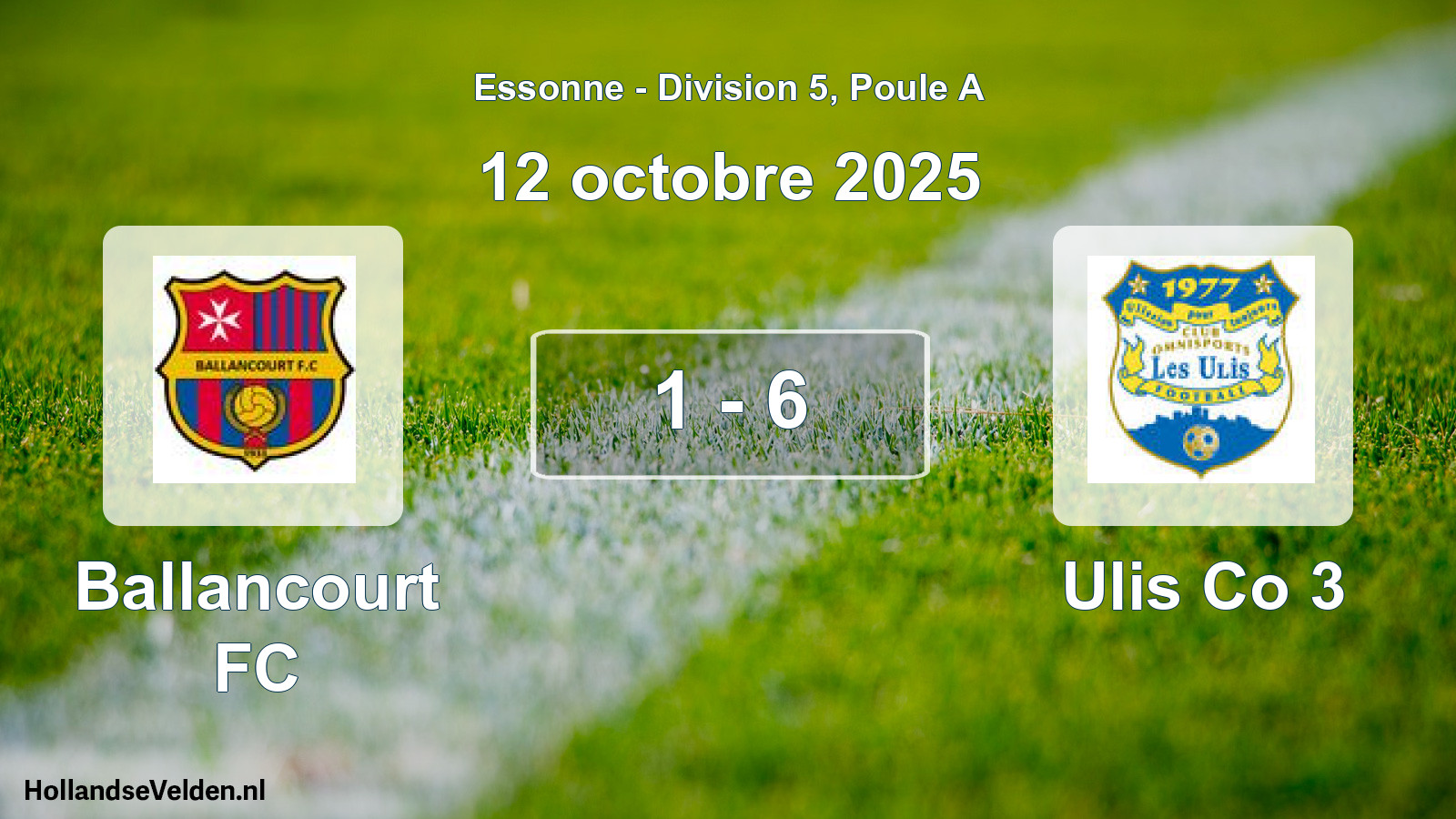Match joué: Ballancourt FC - Ulis Co 3 1 - 6 (12 octobre 2025)