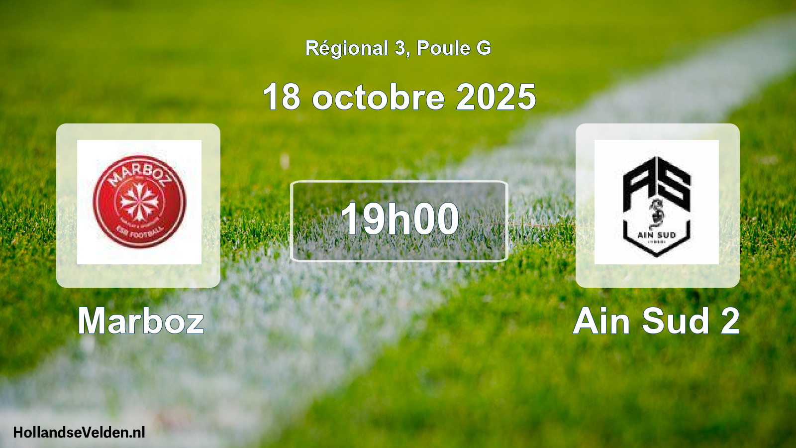 Geplande wedstrijd: Marboz - Ain Sud 2 (18 oktober 2025)