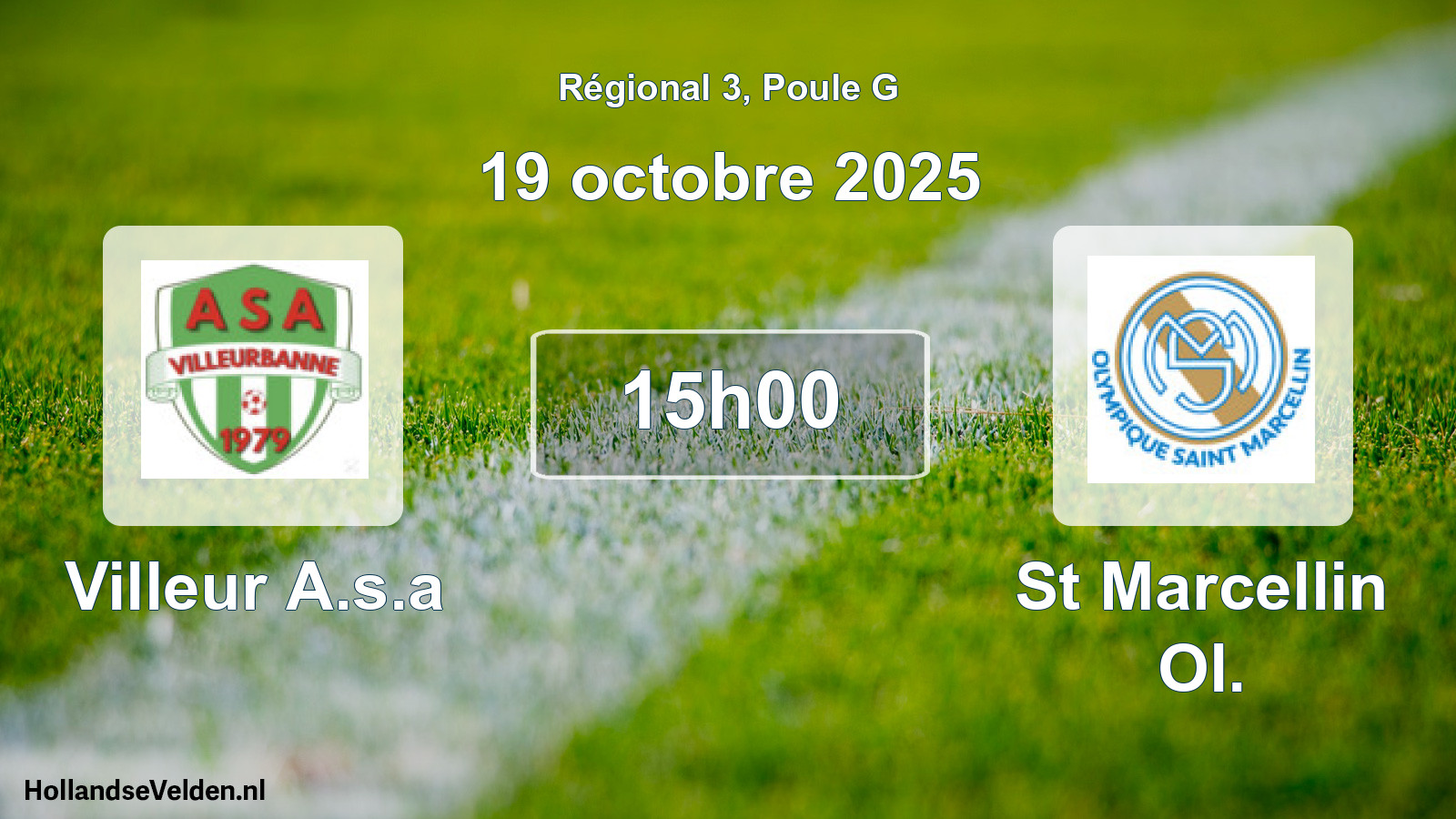 Geplande wedstrijd: Villeur A.s.a - St Marcellin Ol. (19 octobre 2025)
