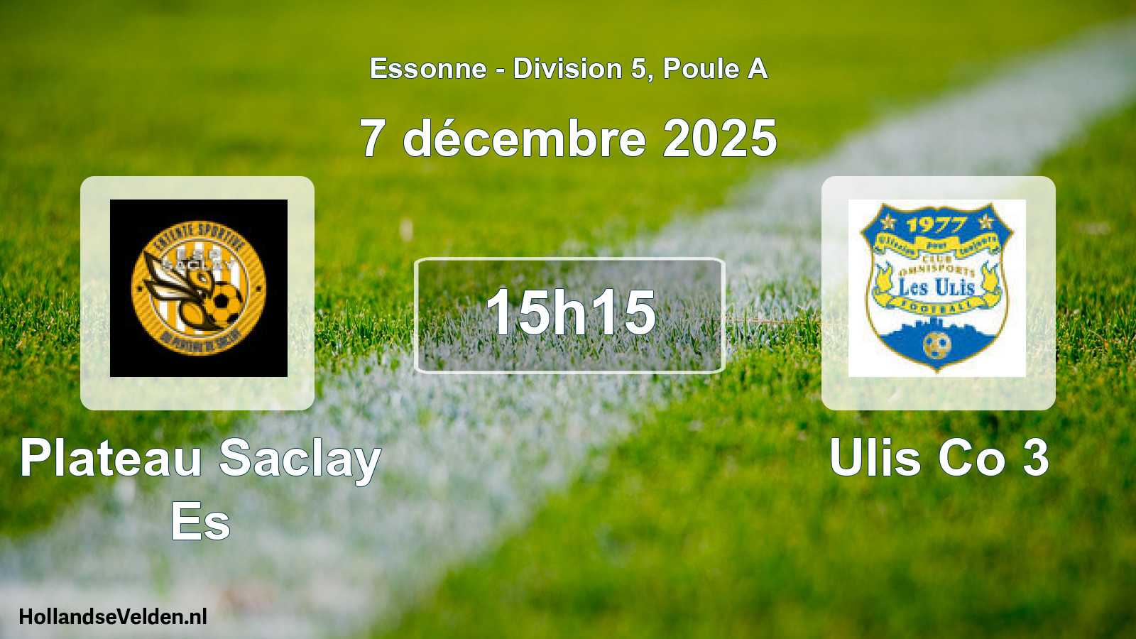 Geplande wedstrijd: Plateau Saclay Es - Ulis Co 3 (7 december 2025)