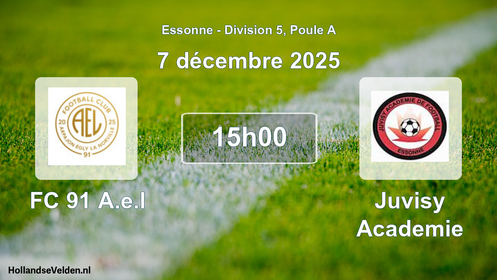 Match programmé: FC 91 A.e.l - Juvisy Academie (7 décembre 2025)