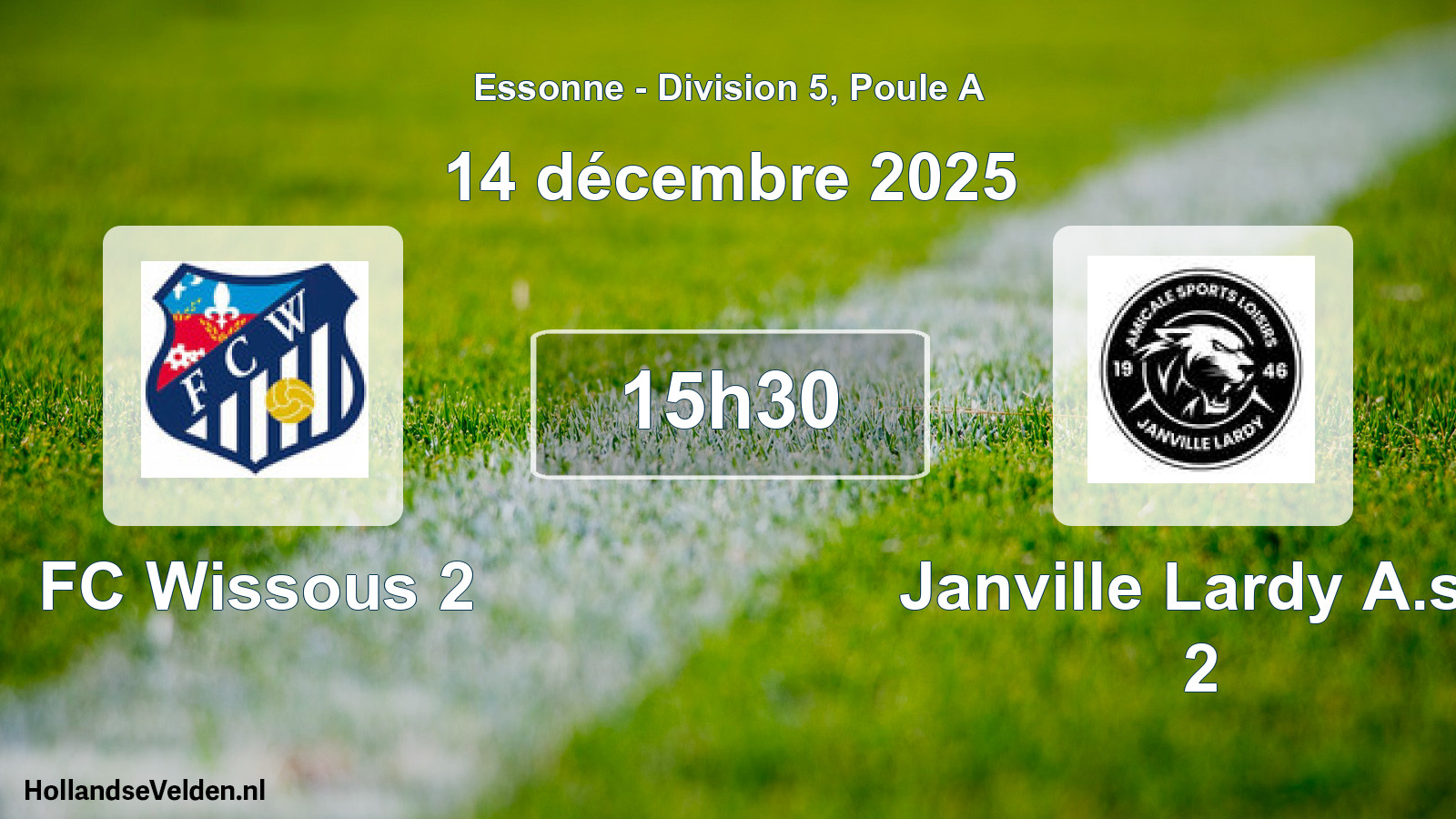 Match programmé: FC Wissous 2 - Janville Lardy A.s.l 2 (14 décembre 2025)