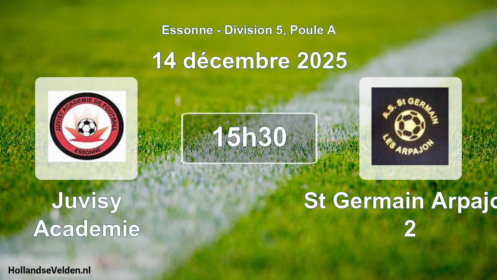 Match programmé: Juvisy Academie - St Germain Arpajon 2 (14 décembre 2025)