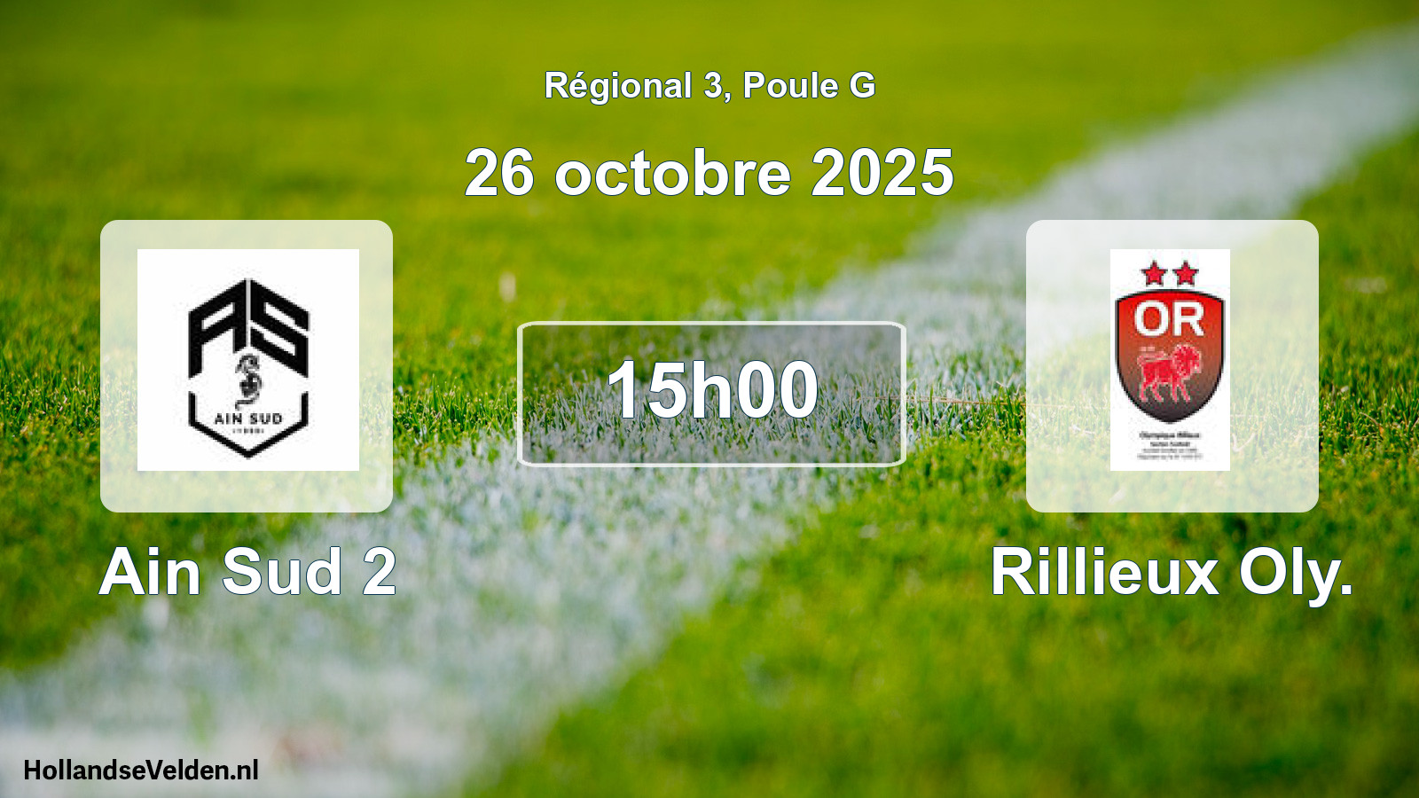 Geplande wedstrijd: Ain Sud 2 - Rillieux Oly. (26 oktober 2025)