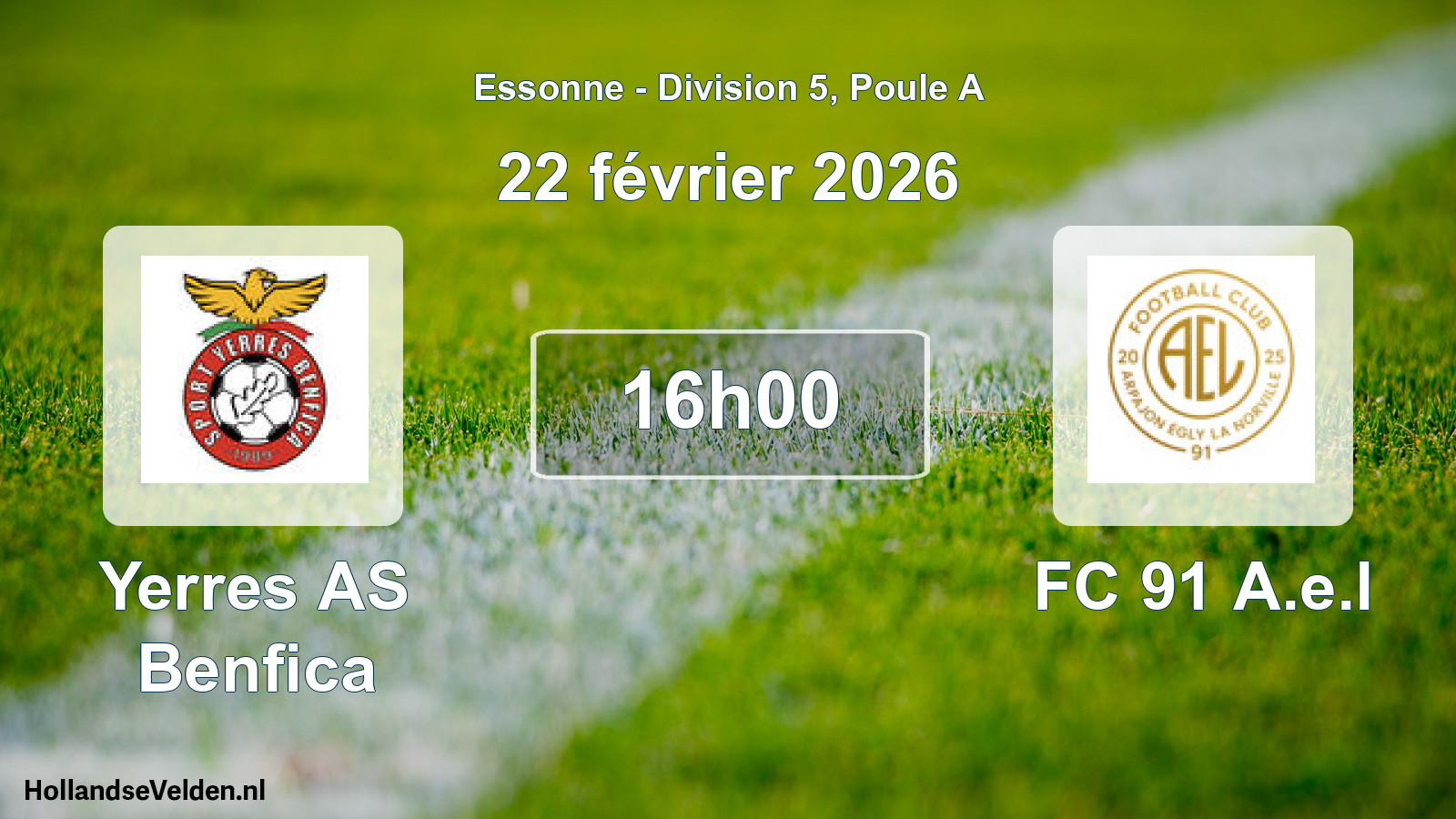 Match programmé: Yerres AS Benfica - FC 91 A.e.l (22 février 2026)