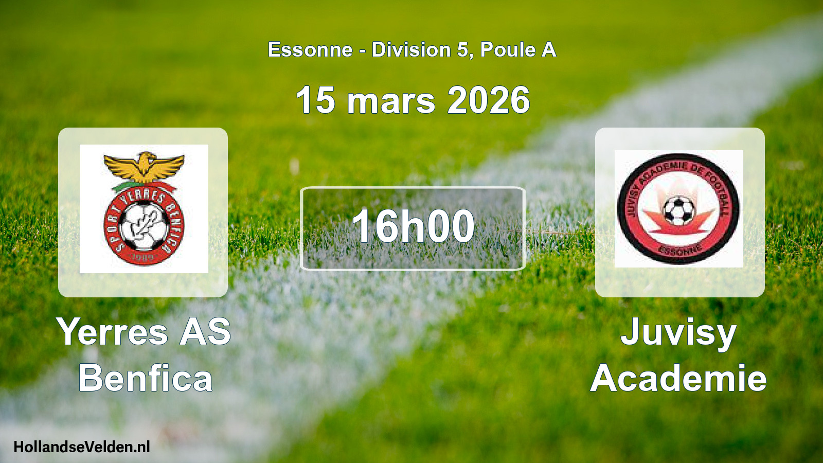 Match programmé: Yerres AS Benfica - Juvisy Academie (15 mars 2026)