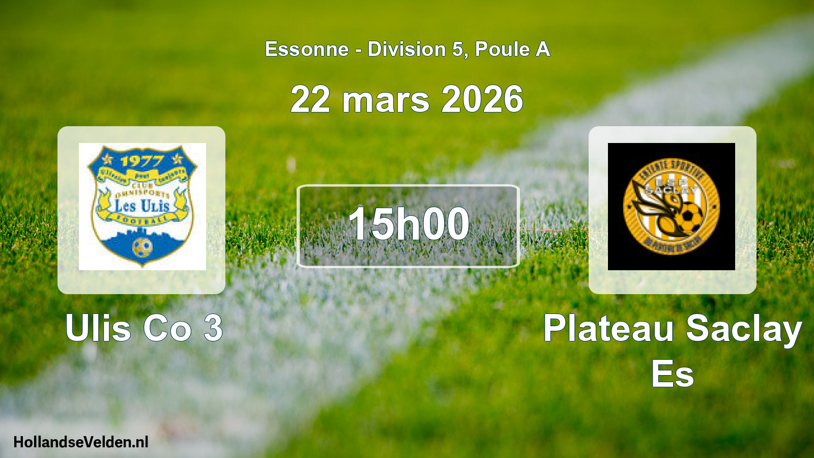 Geplande wedstrijd: Ulis Co 3 - Plateau Saclay Es (22 maart 2026)