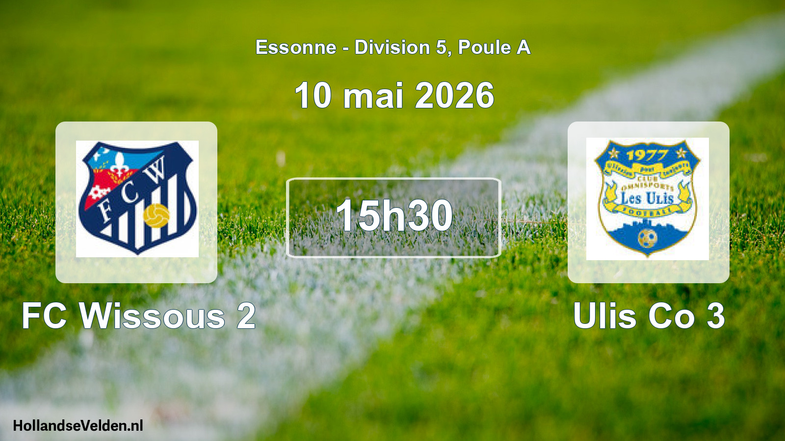 Match programmé: FC Wissous 2 - Ulis Co 3 (10 mai 2026)