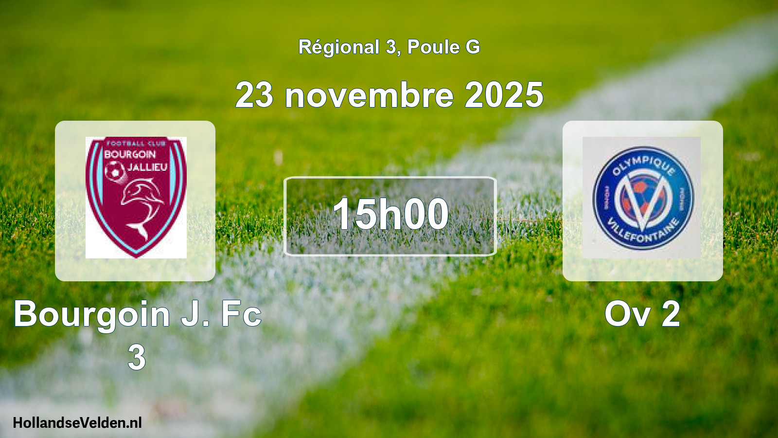 Geplande wedstrijd: Bourgoin J. Fc 3 - Ov 2 (23 november 2025)