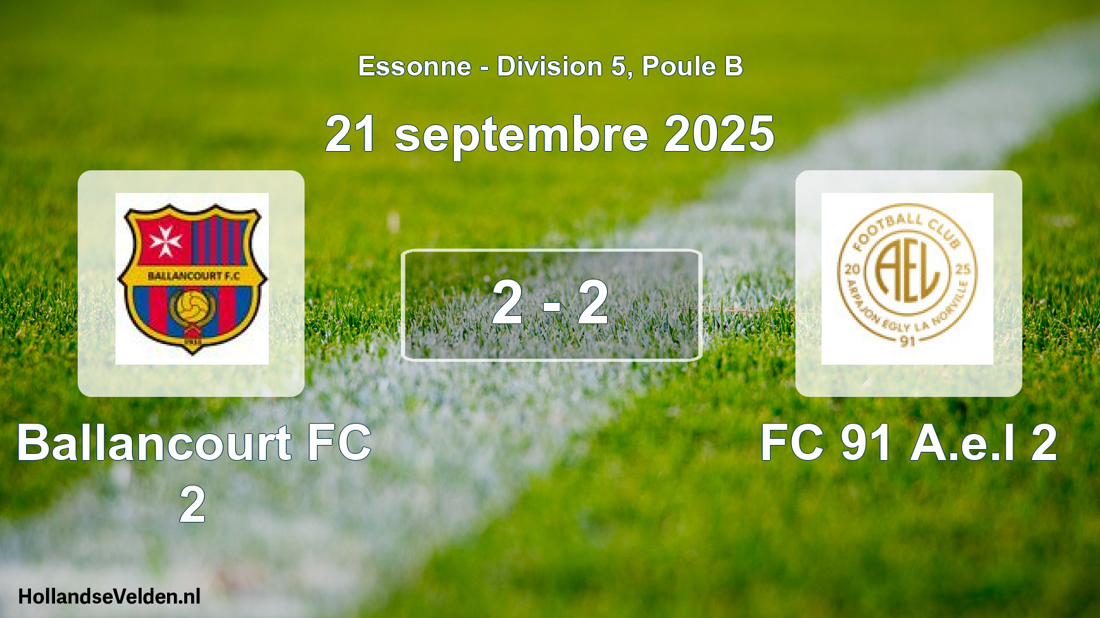 Total number of matches played: Ballancourt FC 2 - FC 91 A.e.l 2 2 - 2 (21 September 2025)