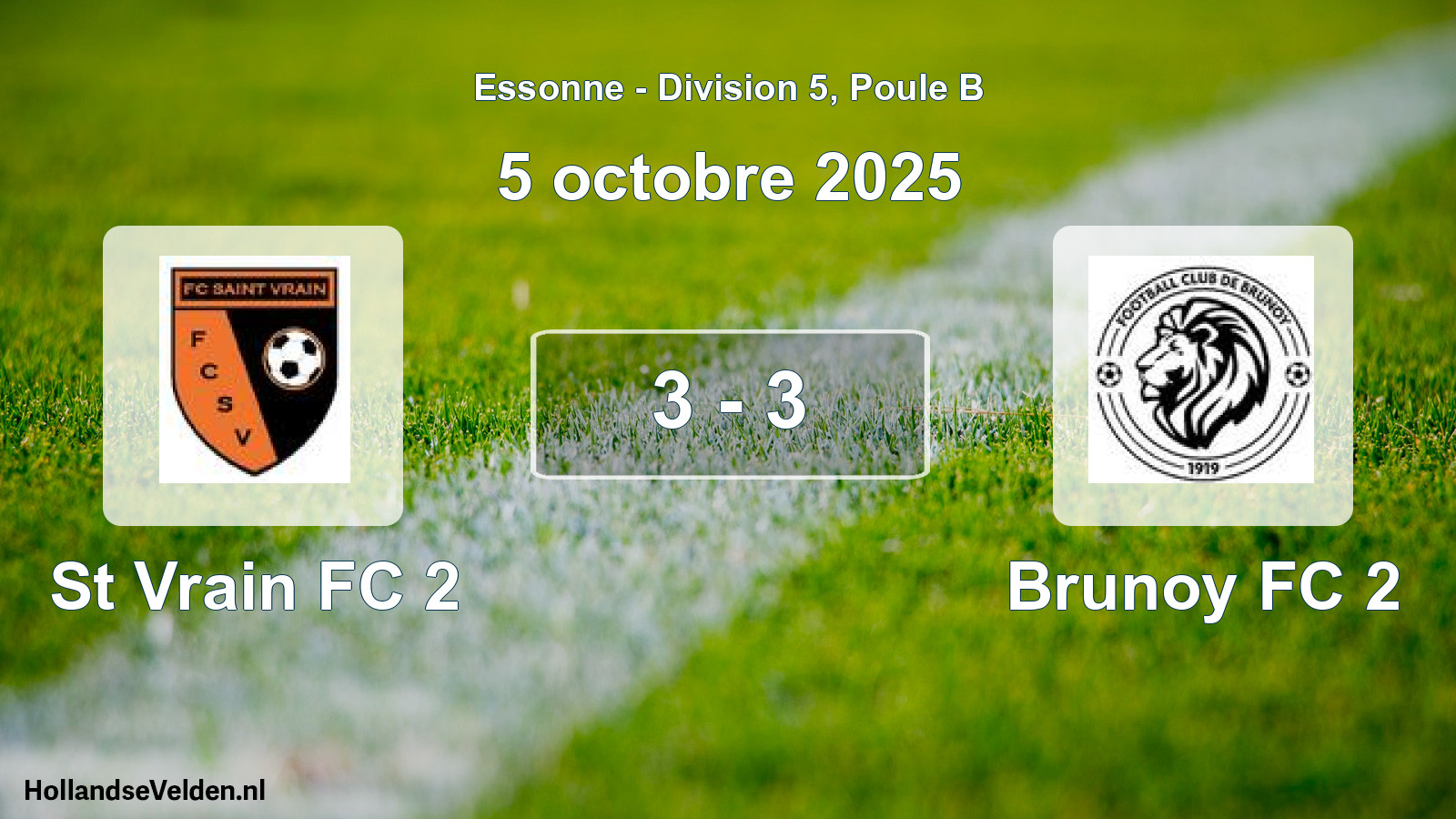 Match joué: St Vrain FC 2 - Brunoy FC 2 3 - 3 (5 octobre 2025)