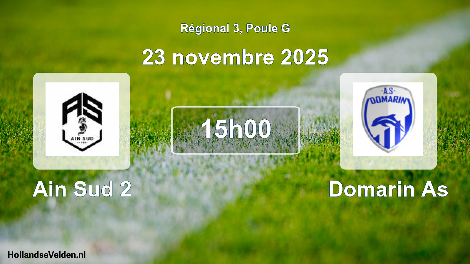Geplande wedstrijd: Ain Sud 2 - Domarin As (23 novembre 2025)
