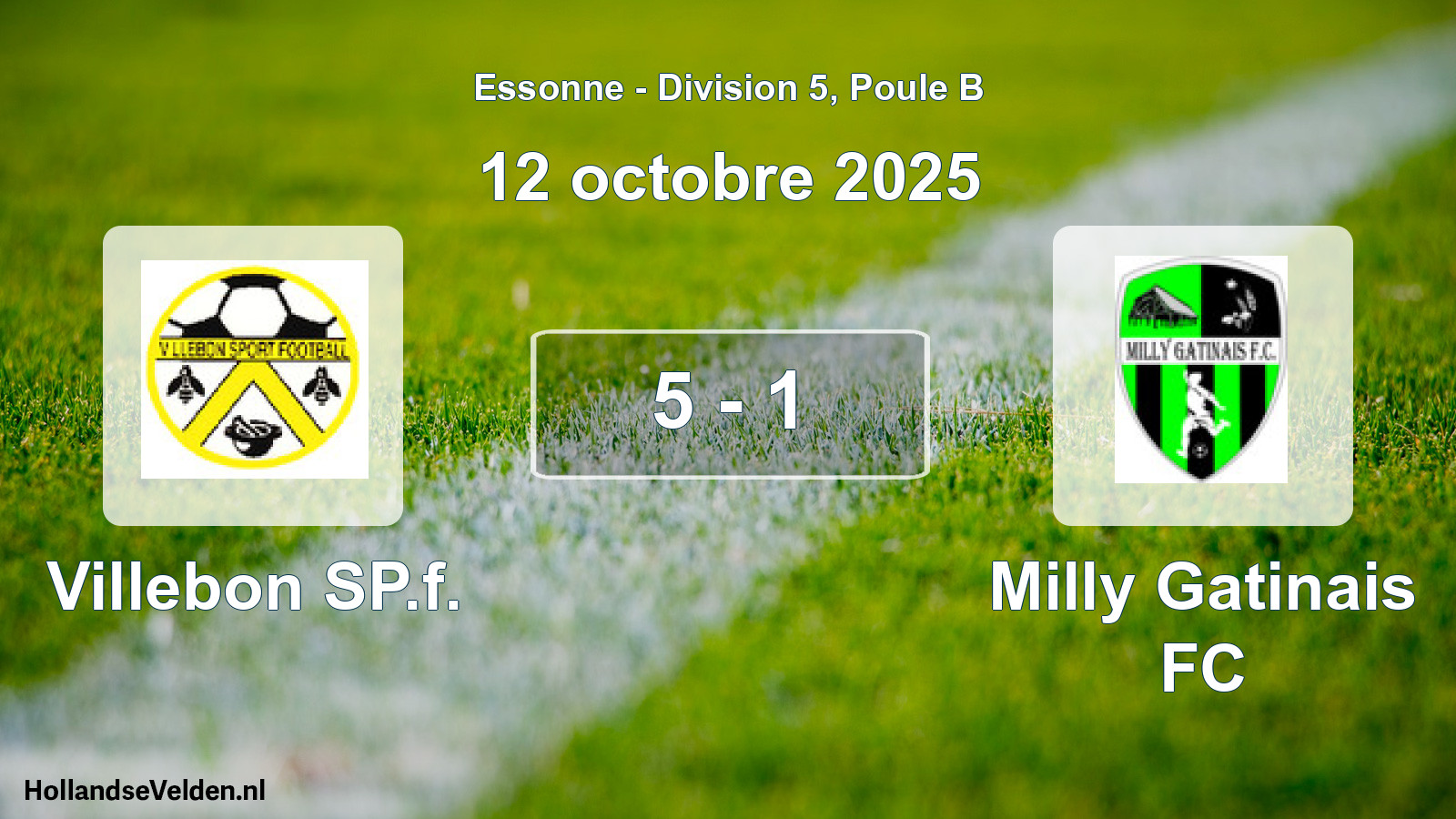 Match joué: Villebon SP.f. - Milly Gatinais FC 5 - 1 (12 octobre 2025)