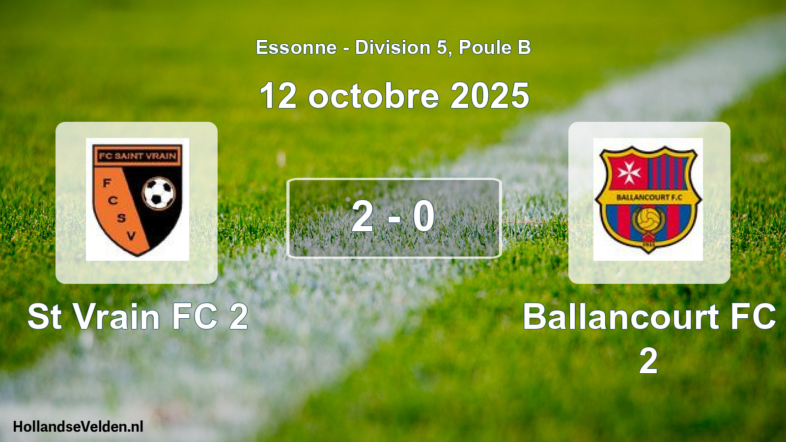 Gespeelde wedstrijd: St Vrain FC 2 - Ballancourt FC 2 2 - 0 (12 oktober 2025)