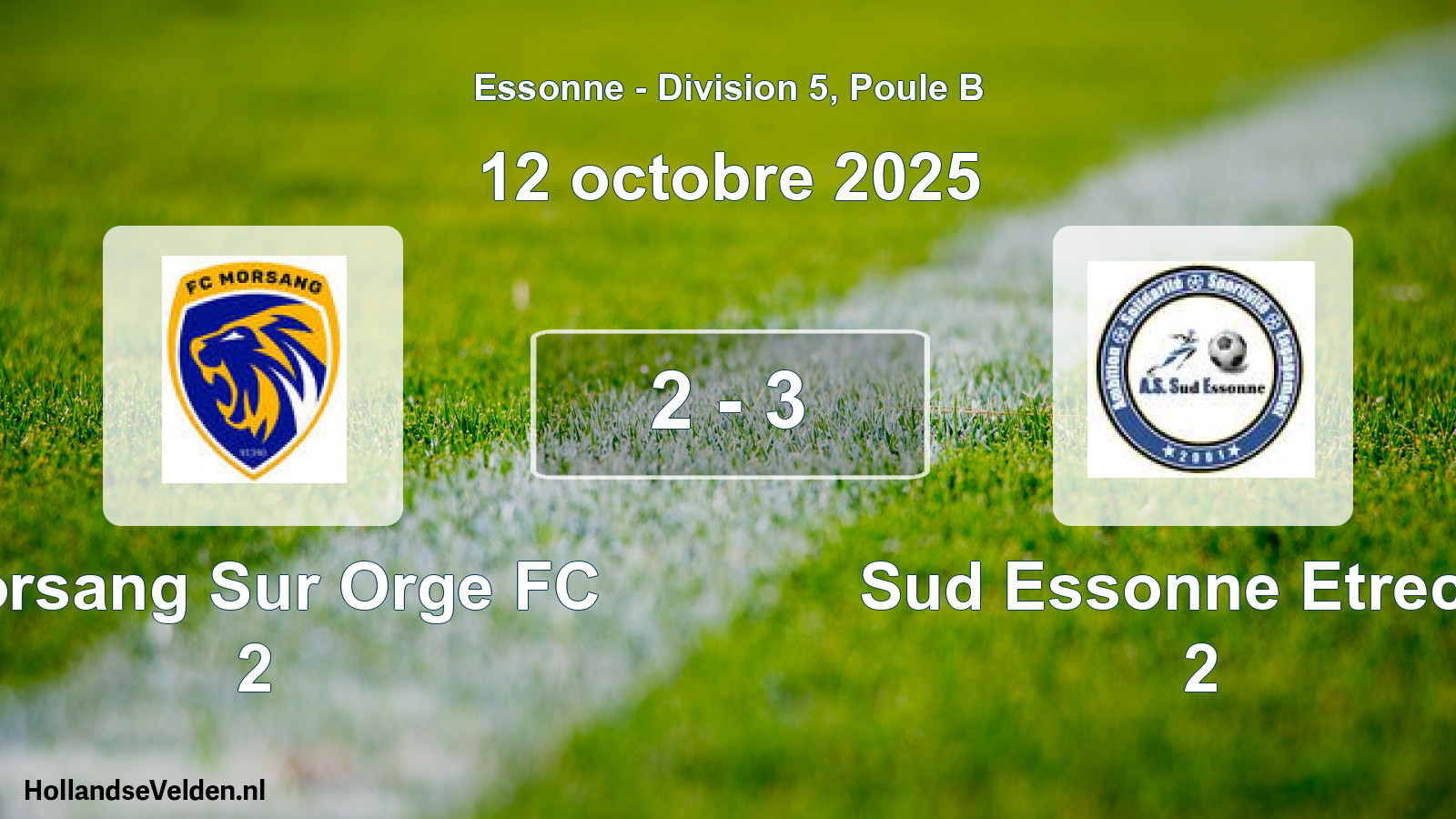 Match joué: Morsang Sur Orge FC 2 - Sud Essonne Etrechy 2 2 - 3 (12 octobre 2025)