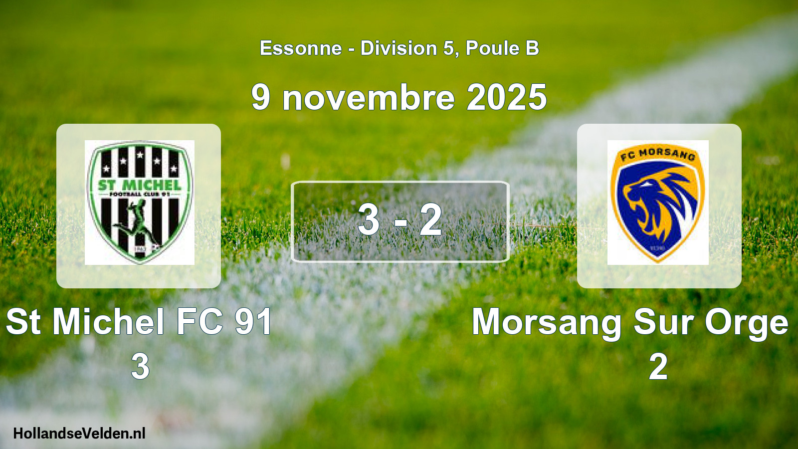Gespeelde wedstrijd: St Michel FC 91 3 - Morsang Sur Orge FC 2 3 - 2 (9 november 2025)