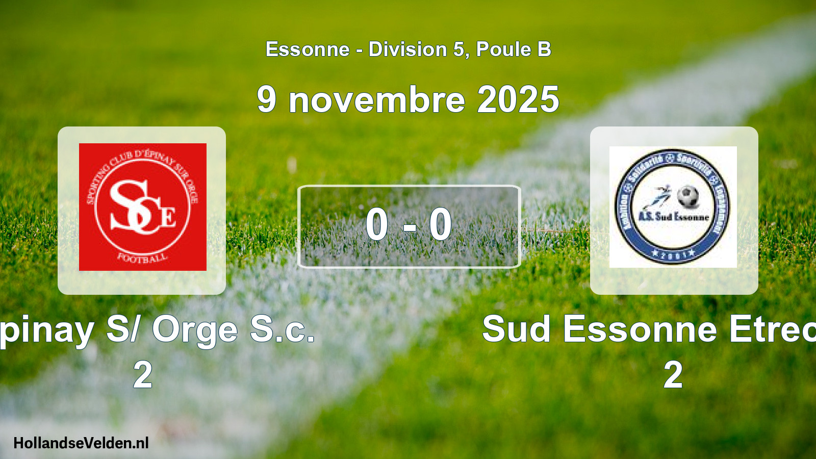 Match joué: Epinay S/ Orge S.c. 2 - Sud Essonne Etrechy 2 0 - 0 (9 novembre 2025)