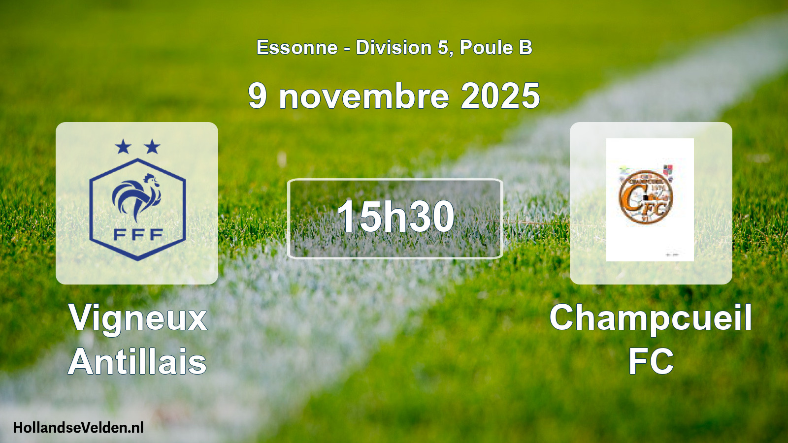 Match programmé: Vigneux Antillais - Champcueil FC (9 novembre 2025)