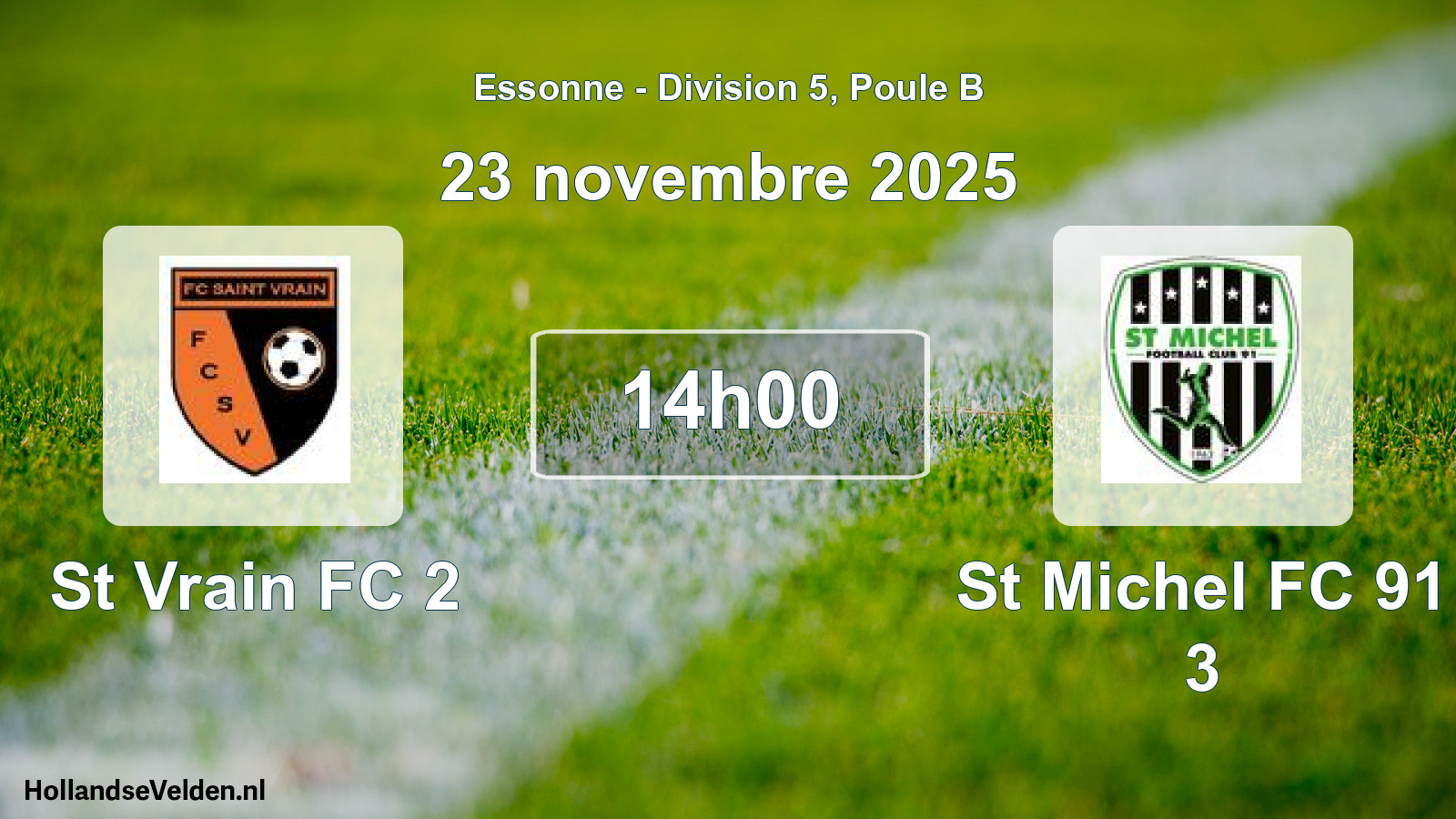 Match programmé: St Vrain FC 2 - St Michel FC 91 3 (23 novembre 2025)