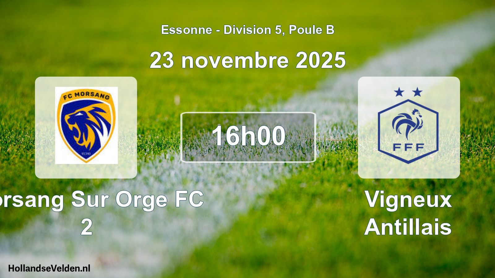 Match programmé: Morsang Sur Orge FC 2 - Vigneux Antillais (23 novembre 2025)