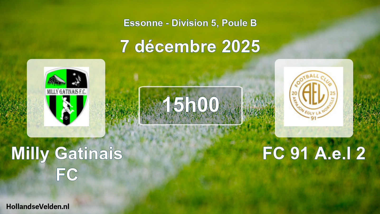 Match programmé: Milly Gatinais FC - FC 91 A.e.l 2 (7 décembre 2025)