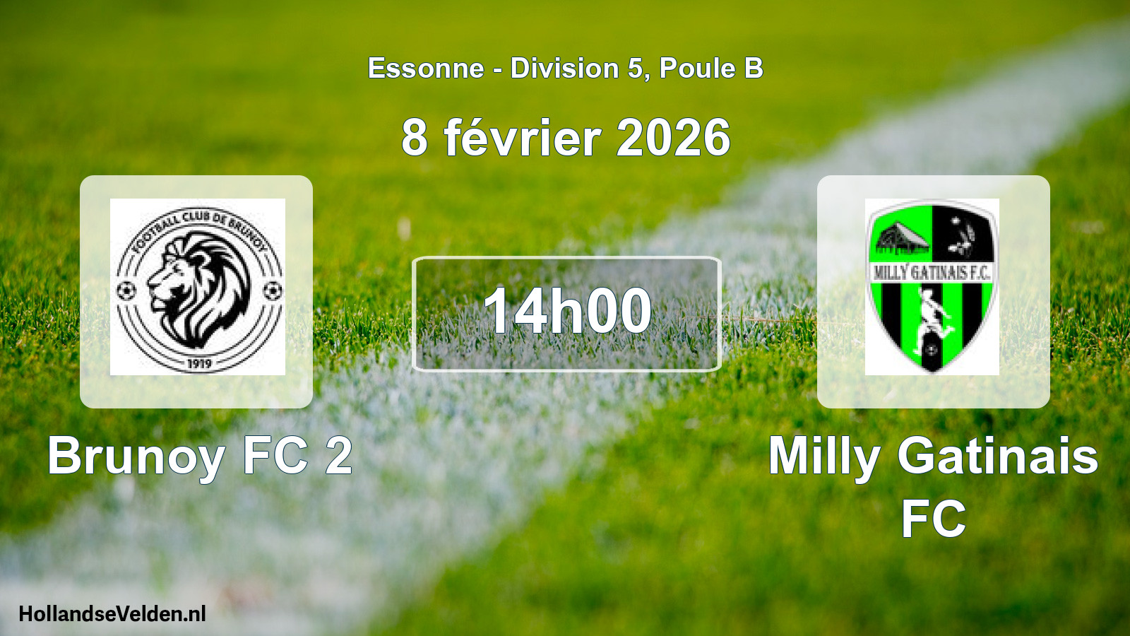 Geplande wedstrijd: Brunoy FC 2 - Milly Gatinais FC (8 februari 2026)