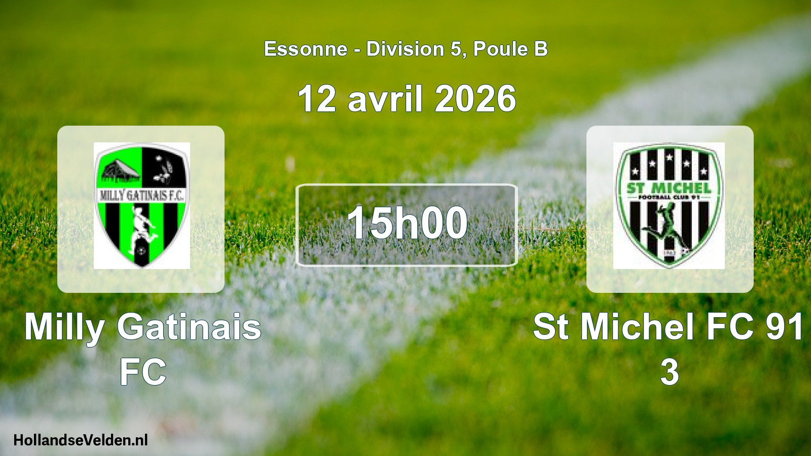 Geplande wedstrijd: Milly Gatinais FC - St Michel FC 91 3 (12 april 2026)