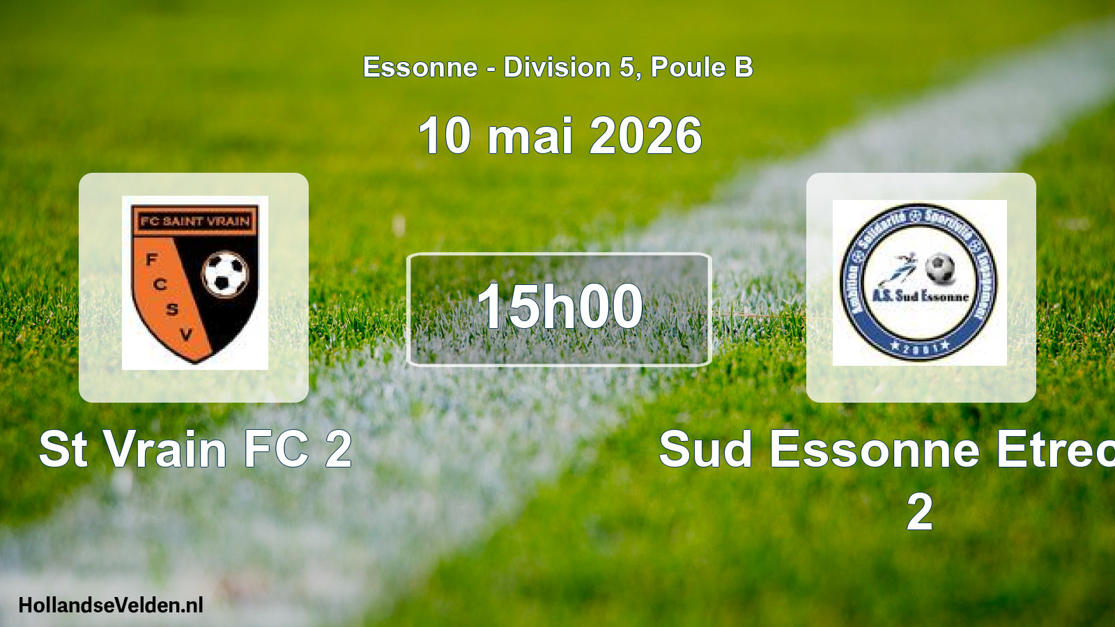 Match programmé: St Vrain FC 2 - Sud Essonne Etrechy 2 (10 mai 2026)