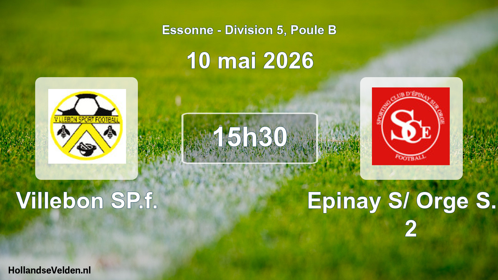 Match programmé: Villebon SP.f. - Epinay S/ Orge S.c. 2 (10 mai 2026)