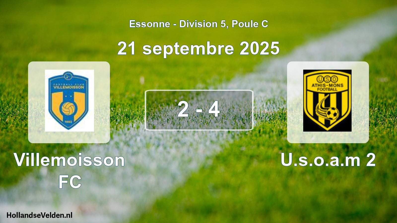 Gespeelde wedstrijd: Villemoisson FC - U.s.o.a.m 2 2 - 4 (21 september 2025)