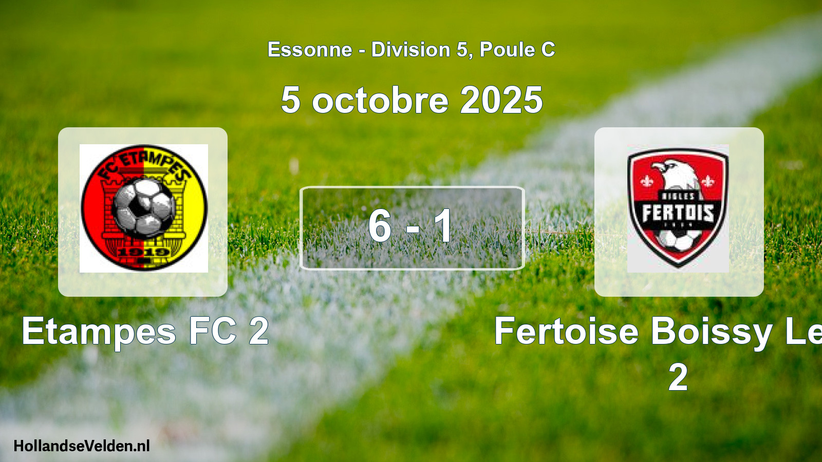 Total number of matches played: Etampes FC 2 - Fertoise Boissy Le C 2 6 - 1 (5 October 2025)