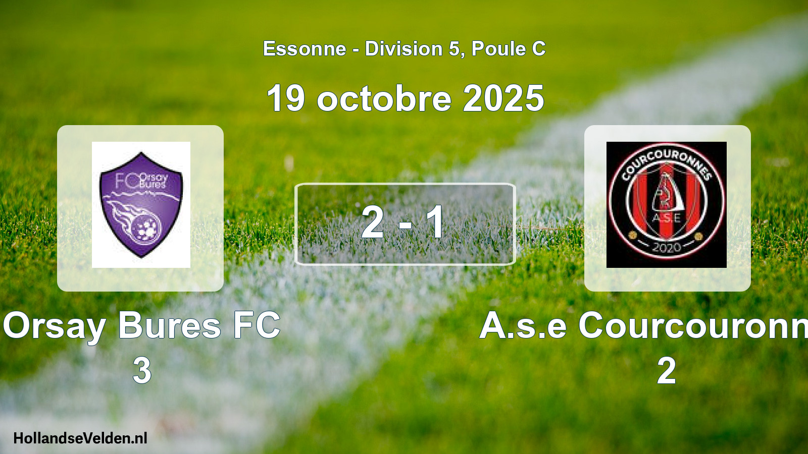 Match joué: Orsay Bures FC 3 - A.s.e Courcouronnes 2 2 - 1 (19 octobre 2025)