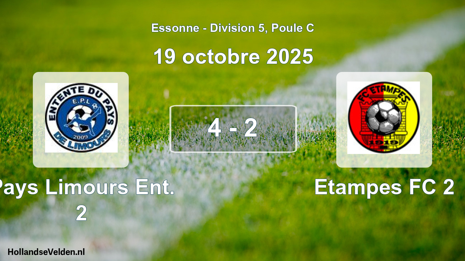 Match joué: Pays Limours Ent. 2 - Etampes FC 2 4 - 2 (19 octobre 2025)
