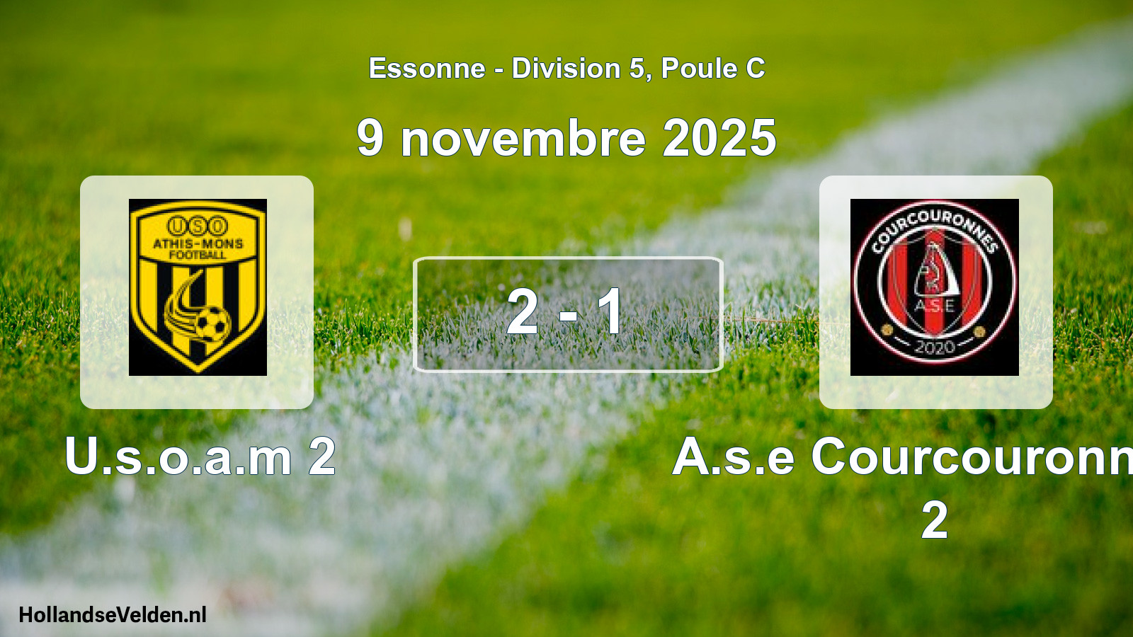 Match joué: U.s.o.a.m 2 - A.s.e Courcouronnes 2 2 - 1 (9 novembre 2025)