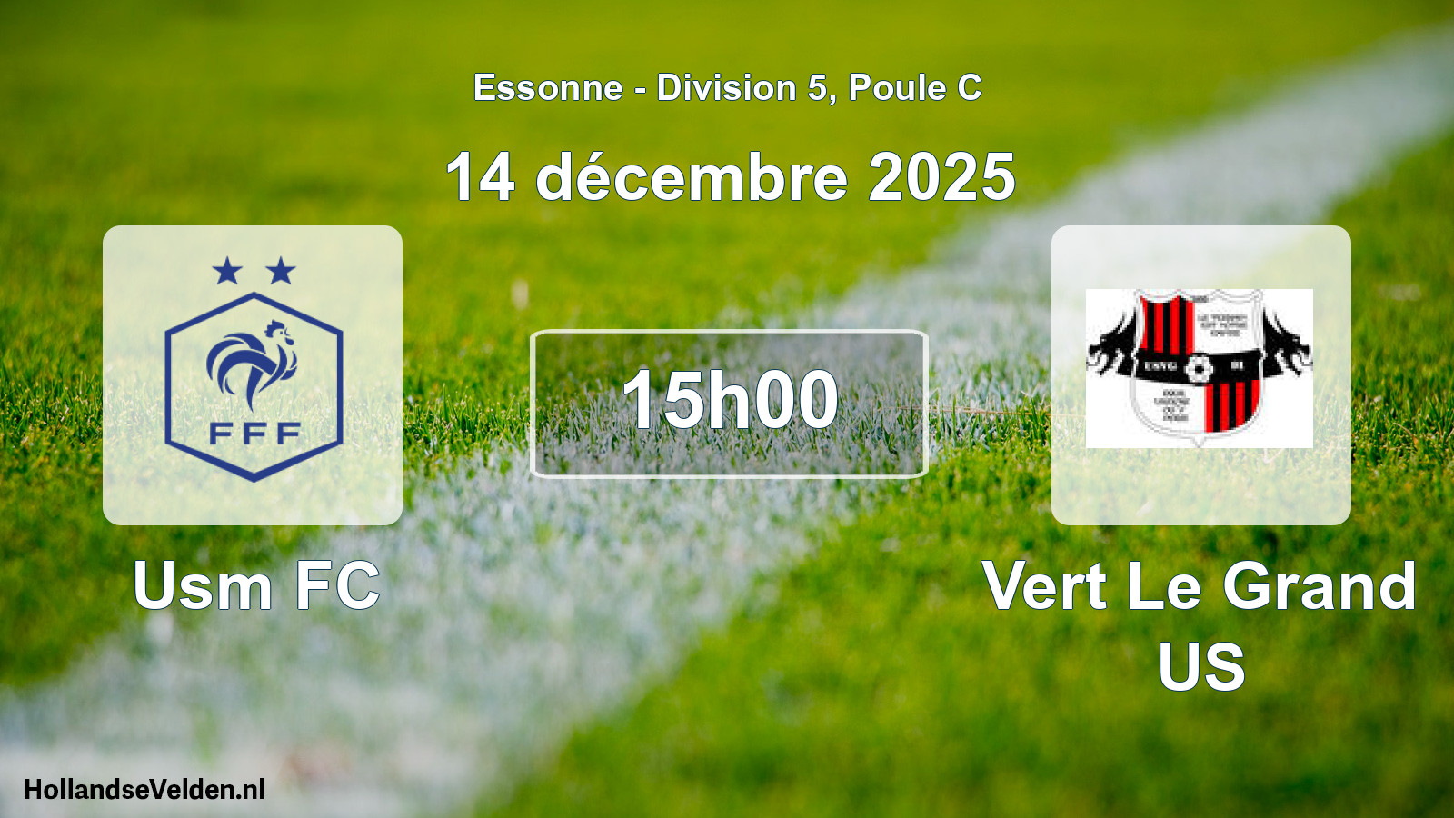 Match programmé: Usm FC - Vert Le Grand US (14 décembre 2025)