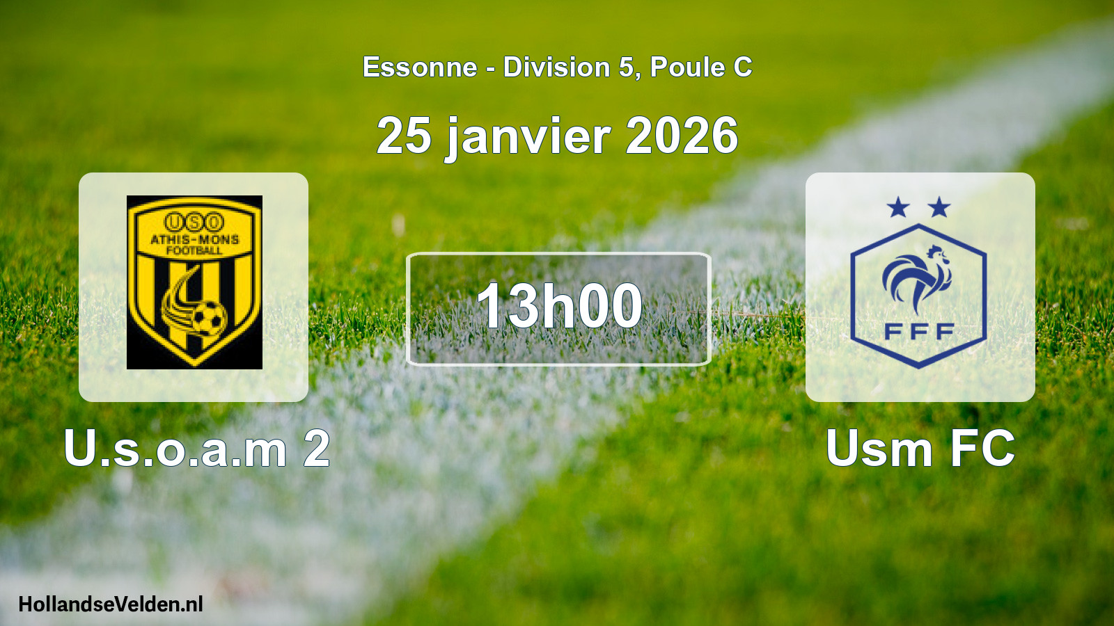 Match programmé: U.s.o.a.m 2 - Usm FC (25 janvier 2026)