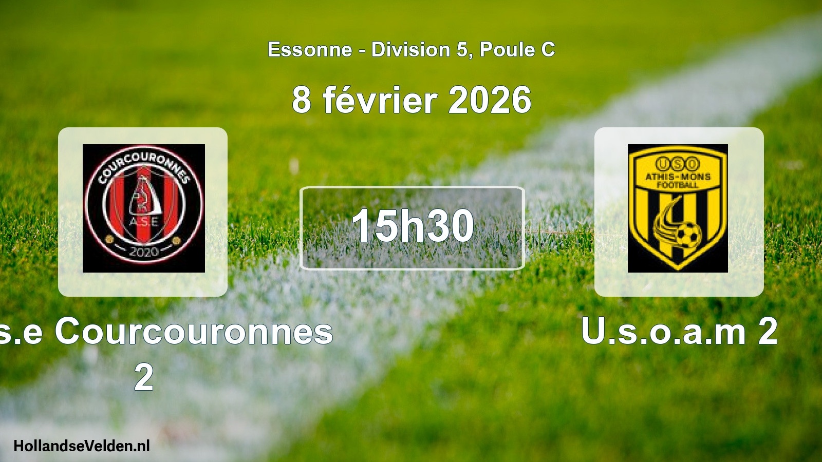 Match programmé: A.s.e Courcouronnes 2 - U.s.o.a.m 2 (8 février 2026)
