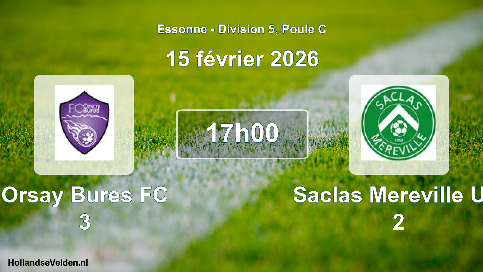 Match programmé: Orsay Bures FC 3 - Saclas Mereville U.s 2 (15 février 2026)